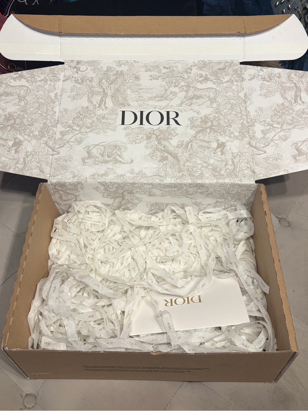 Dior White and Grey Branded Gift Box w dior tissue paper- 15x10 1/2x 5